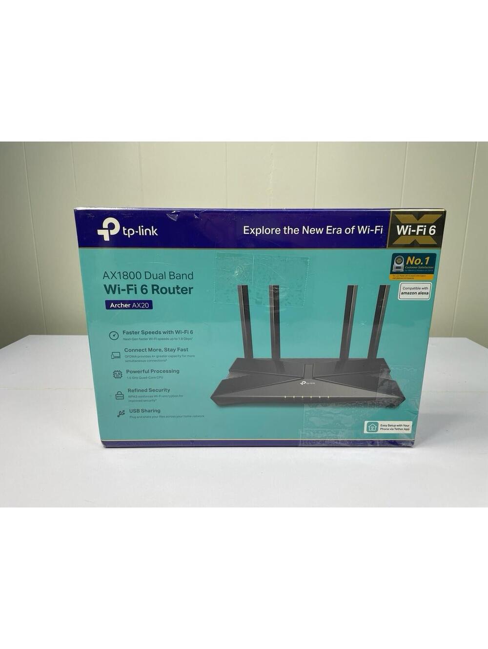 TP-Link Archer AX20 AX1800 WiFi 6 Router Dual Band Gigabit NEW SEALED